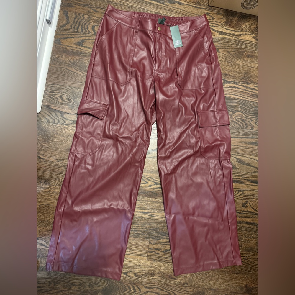 Wild Fable Maroon Faux Leather Pants
